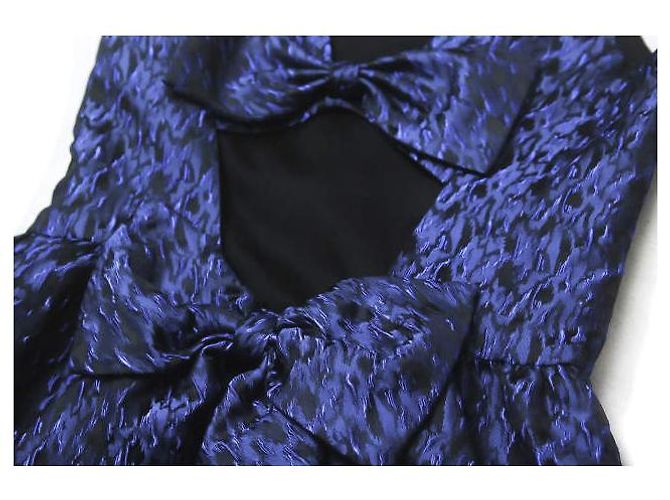 Autre Marque Vestido de jacquard con espalda de cintas ERIN de Erin Fetherston Azul marino - vista 5