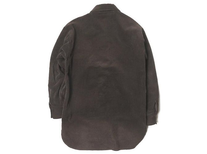 Autre Marque Camicia oversize in velluto a coste marrone a maniche lunghe - vista 2