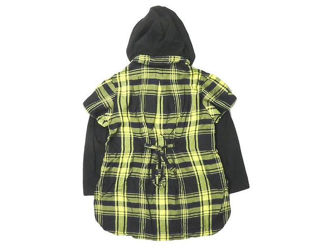 Autre Marque Abito camicia con cappuccio in plaid di lana e rayon Giallo - vista 2