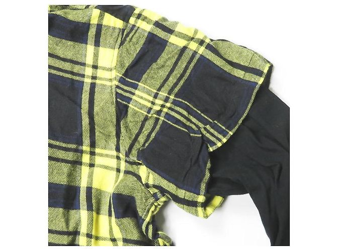 Autre Marque Abito camicia con cappuccio in plaid di lana e rayon Giallo - vista 6
