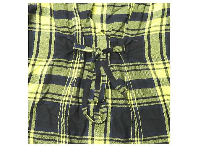 Autre Marque Abito camicia con cappuccio in plaid di lana e rayon Giallo - vista 9