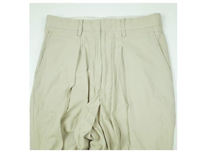 Autre Marque Calças de gabardine de algodão URU Bege - vista 4