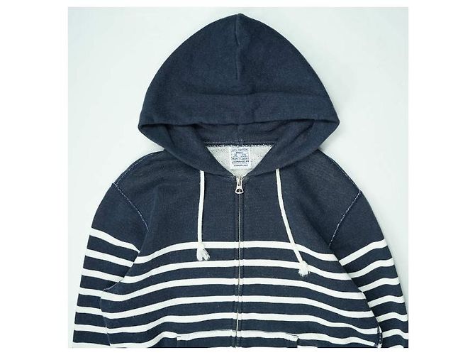 Autre Marque Loopwheeler Kapuzenpullover mit Reißverschluss in Marineblau - Ansicht 4