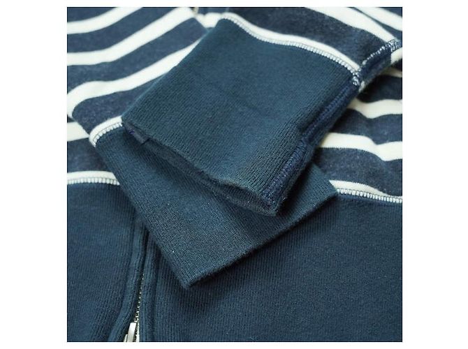 Autre Marque Loopwheeler Kapuzenpullover mit Reißverschluss in Marineblau - Ansicht 7