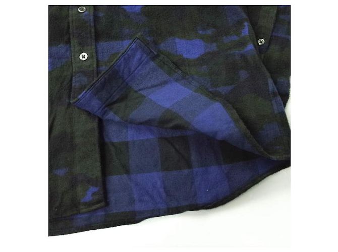 Autre Marque Camicia a quadri in flanella camouflage SOPHNET. S Blu - vista 5