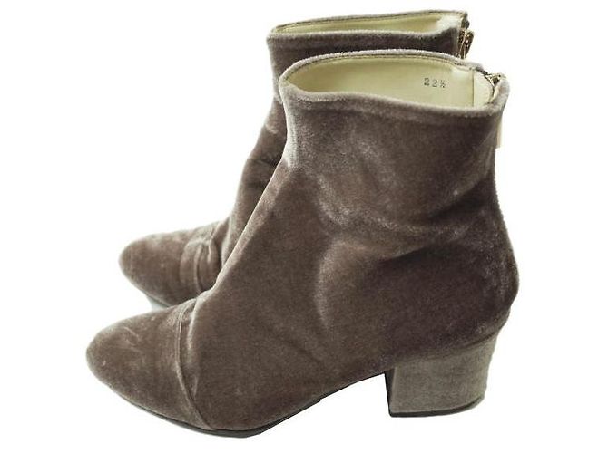 Autre Marque Samtkurze Stiefel Rauchrosa Pink - Ansicht 2