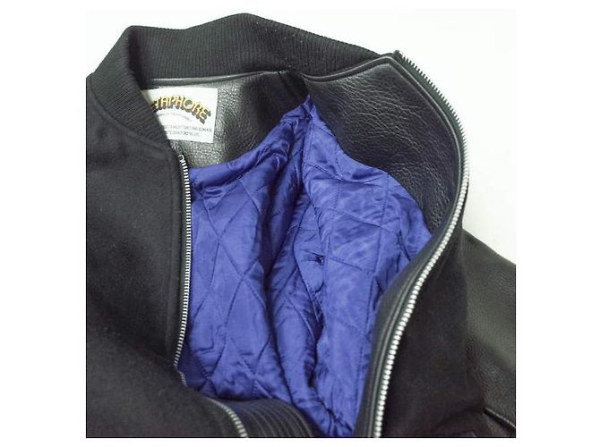 Autre Marque METAPHORE Leder Stadionjacke Schwarz - Ansicht 7