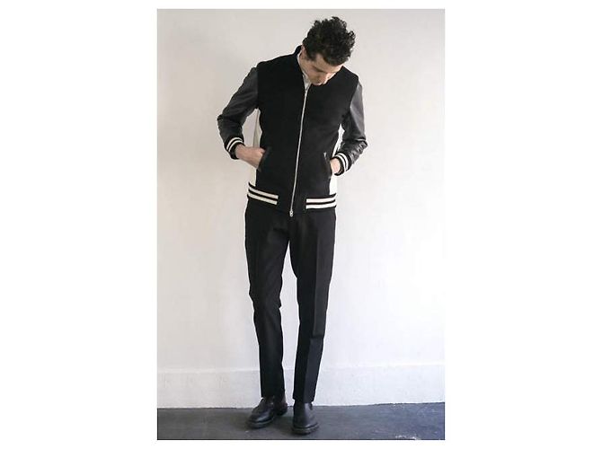 Autre Marque METAPHORE Leder Stadionjacke Schwarz - Ansicht 9