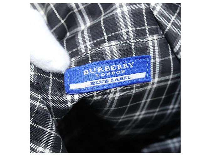 Borsa a spalla Burberry Blue Label in nylon e pelle 2 in 1 nera Auth ti2574 Nero - vista 10