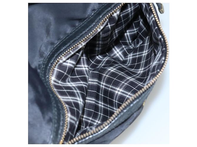 Borsa a spalla Burberry Blue Label in nylon e pelle 2 in 1 nera Auth ti2574 Nero - vista 12
