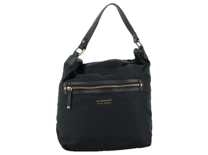 Borsa a spalla Burberry Blue Label in nylon e pelle 2 in 1 nera Auth ti2574 Nero - vista 13