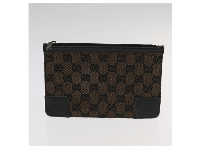 GUCCI GG Borsa Clutch in Tela Pelle 3Set Nera Auth ti2507 Nero - vista 11