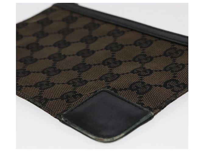 GUCCI GG Borsa Clutch in Tela Pelle 3Set Nera Auth ti2507 Nero - vista 16
