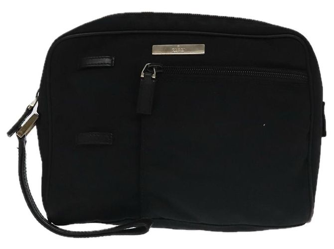 GUCCI GG Borsa Clutch in Tela Pelle 3Set Nera Auth ti2507 Nero - vista 2