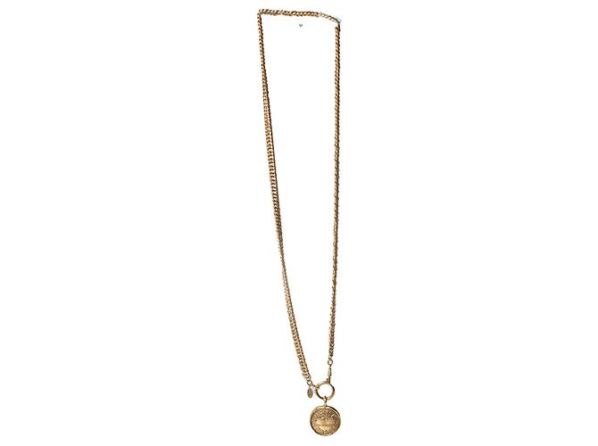 Chanel, collana vintage a catena con moneta D'oro - vista 2