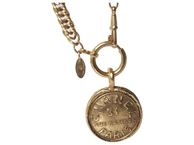 Chanel, collana vintage a catena con moneta D'oro - vista 5