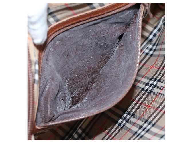 Autre Marque Borsa a mano in pelle marrone e oro Burberrys Auth ti2491 D'oro - vista 12