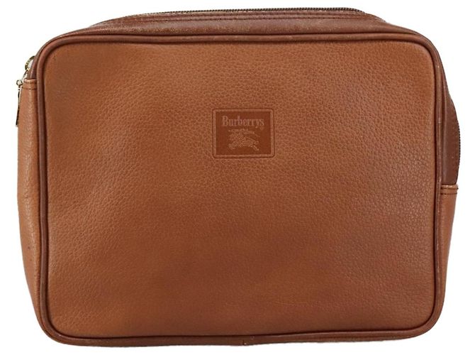 Autre Marque Borsa a mano in pelle marrone e oro Burberrys Auth ti2491 D'oro - vista 13