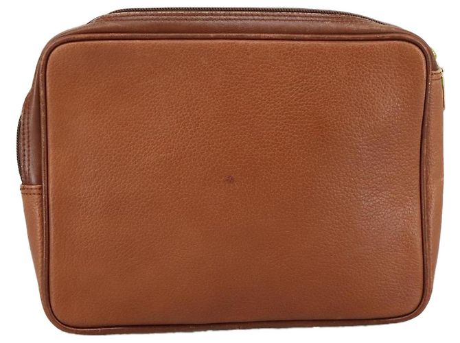 Autre Marque Borsa a mano in pelle marrone e oro Burberrys Auth ti2491 D'oro - vista 2