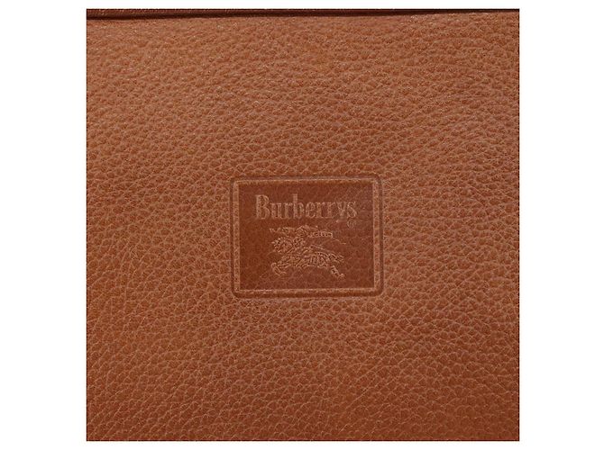 Autre Marque Borsa a mano in pelle marrone e oro Burberrys Auth ti2491 D'oro - vista 8