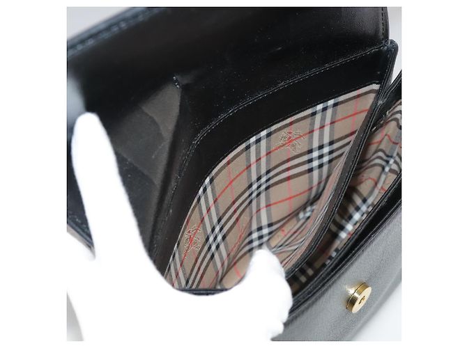 Autre Marque Borsa a spalla Burberrys in pelle nera e oro Auth mr850 Nero D'oro - vista 19