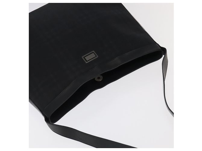 Borsa a spalla Burberry Nova Check in PVC nera Auth ac3493 Nero - vista 6