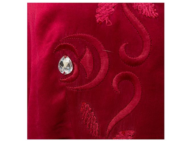 Autre Marque Top in seta vintage Rosso - vista 10