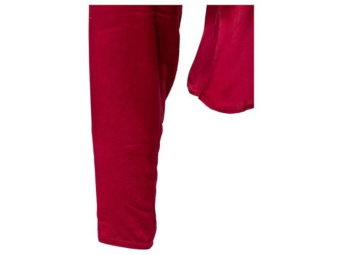 Autre Marque Top in seta vintage Rosso - vista 13