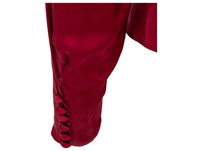 Autre Marque Top in seta vintage Rosso - vista 14