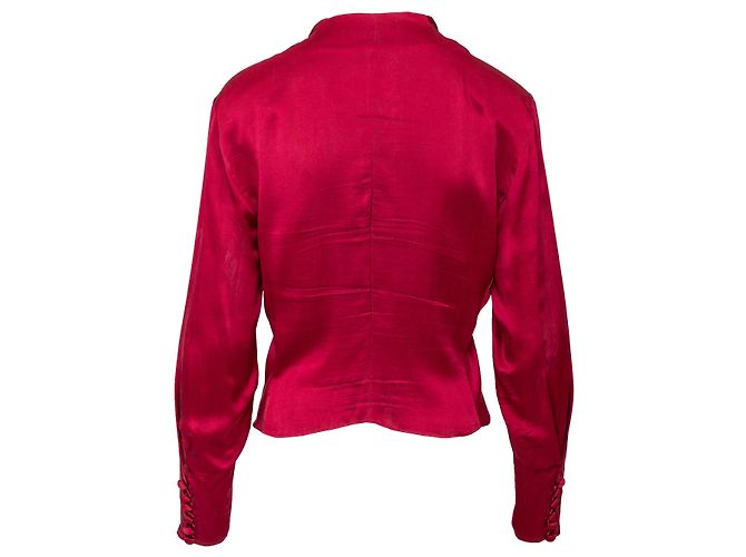 Autre Marque Top in seta vintage Rosso - vista 3