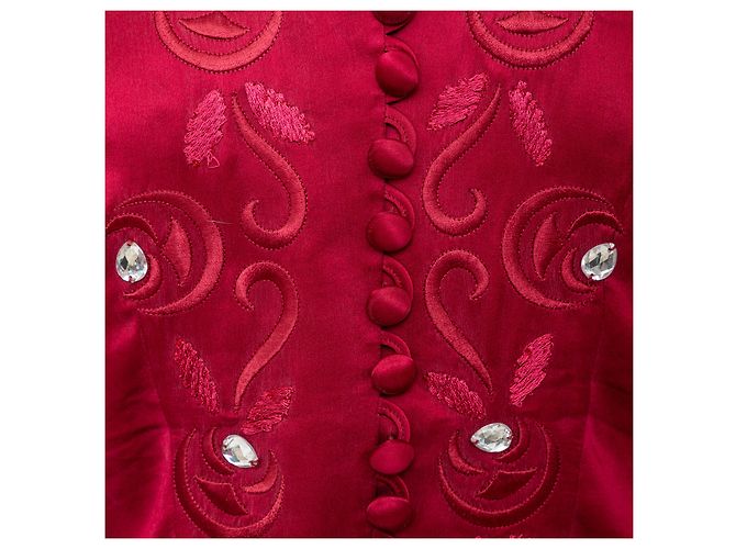 Autre Marque Top in seta vintage Rosso - vista 5