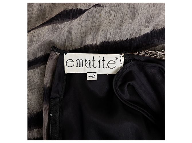 Autre Marque Vestido de seda Ematite Gris - vista 15