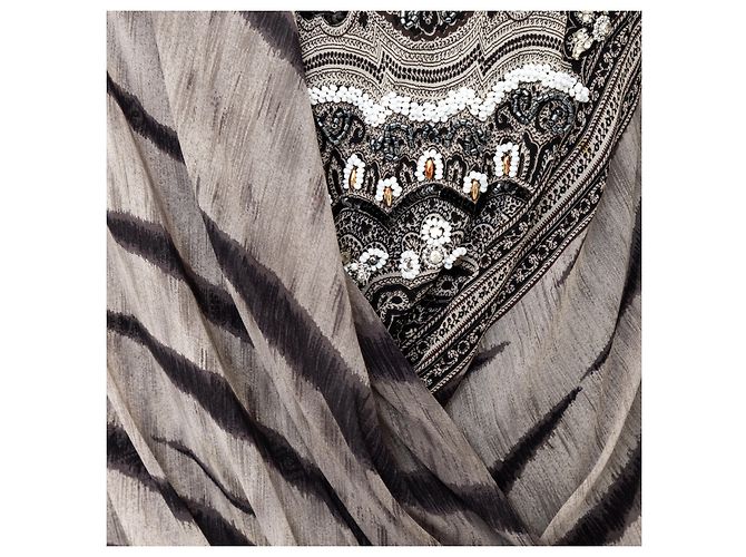 Autre Marque Vestido de seda Ematite Gris - vista 5