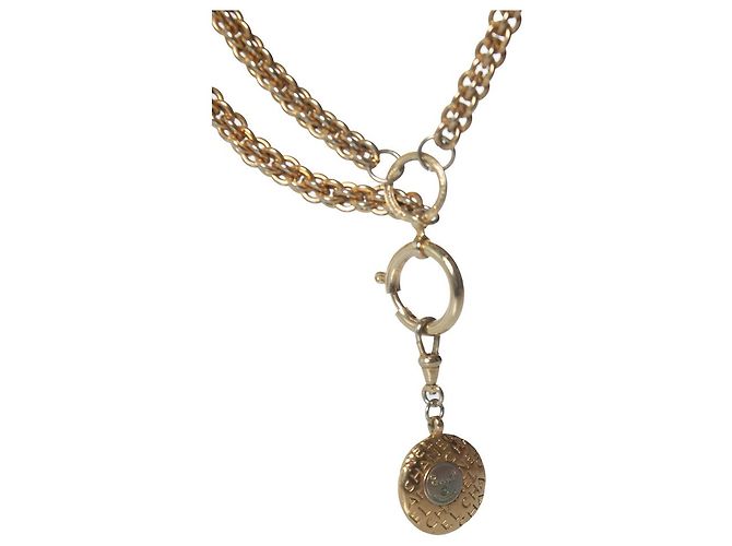 Chanel, collar de cadena con moneda mademoiselle Dorado - vista 4