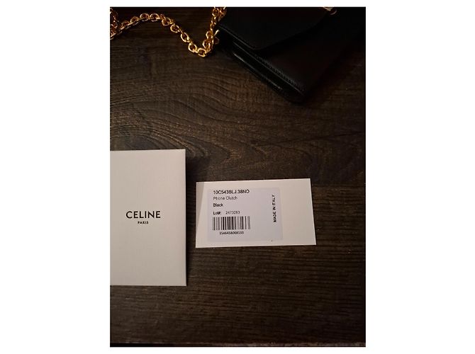 Clutch Céline in pelle nera Nero - vista 11