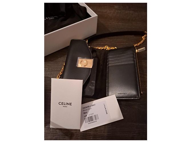 Clutch Céline in pelle nera Nero - vista 13