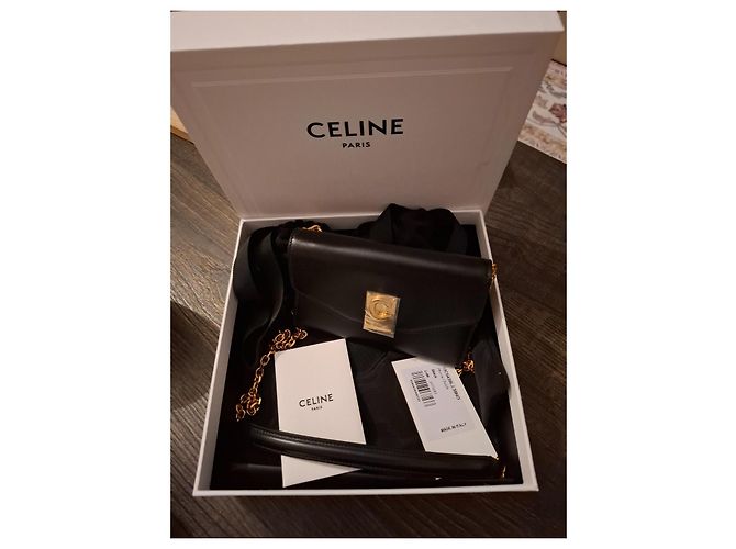 Clutch Céline in pelle nera Nero - vista 3