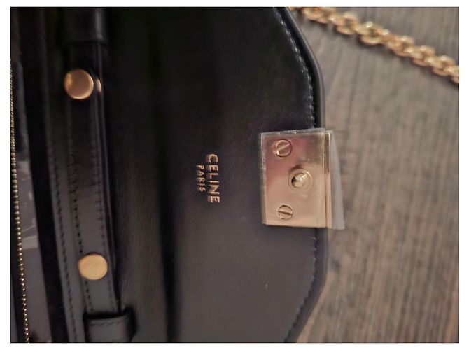 Clutch Céline in pelle nera Nero - vista 5