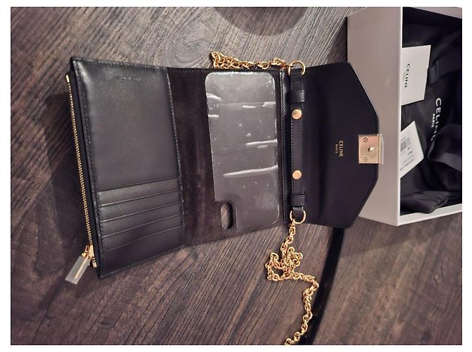 Clutch Céline in pelle nera Nero - vista 7