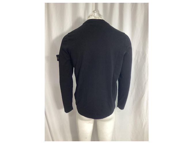 Stone Island Compass-Appliqué Jumper in Navy Blue Cotton - view 10