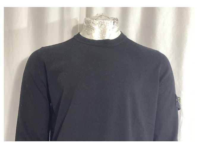 Stone Island Compass-Appliqué Jumper in Navy Blue Cotton - view 11