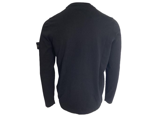 Stone Island Compass-Appliqué Jumper in Navy Blue Cotton - view 3