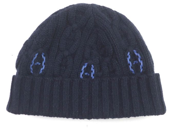 Hermès Hermes Cashmere Lammleder Strickmütze M Blau - Ansicht 3