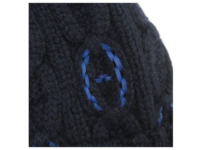 Hermès Hermes Cashmere Lammleder Strickmütze M Blau - Ansicht 4