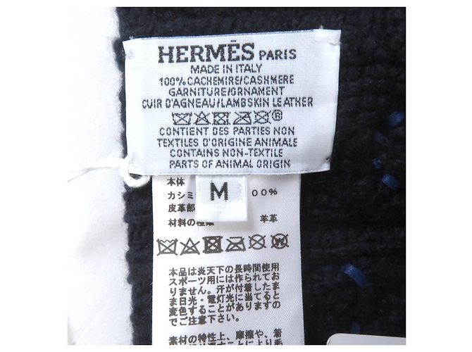 Hermès Hermes Cashmere Lammleder Strickmütze M Blau - Ansicht 5