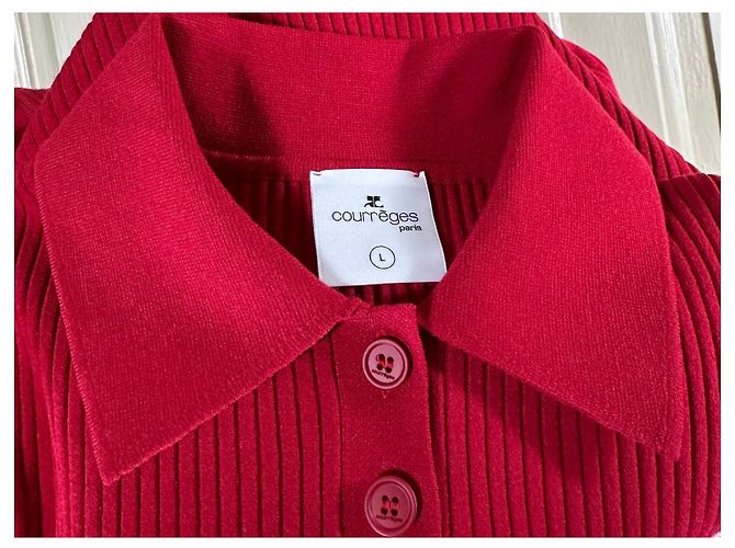 Courreges Polo in maglia Courrèges rossa Rosso - vista 10