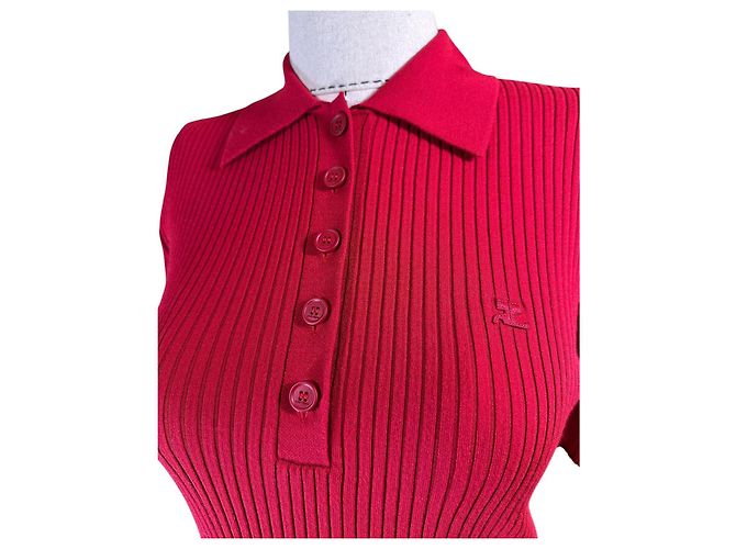 Courreges Polo in maglia Courrèges rossa Rosso - vista 3