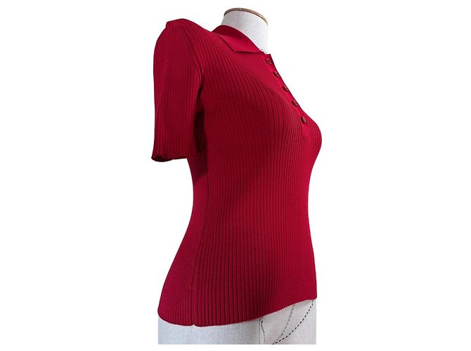 Courreges Polo in maglia Courrèges rossa Rosso - vista 6