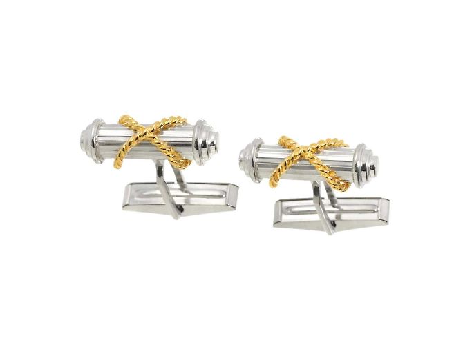 Tiffany & Co. Silber- und Gelbgold-Manschettenknopfset - Ansicht 2