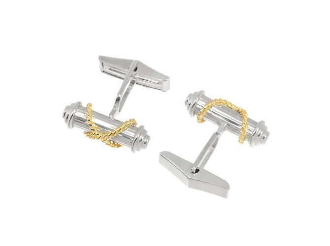 Tiffany & Co. Silber- und Gelbgold-Manschettenknopfset - Ansicht 3